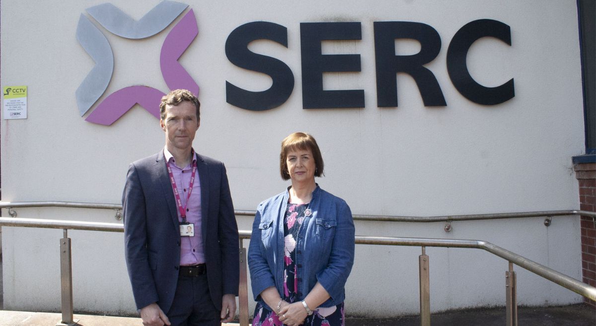 Kieran McKenna, Head of Collaboration and Transformation, with Marie Jameson, Student Carer Co-ordinator.